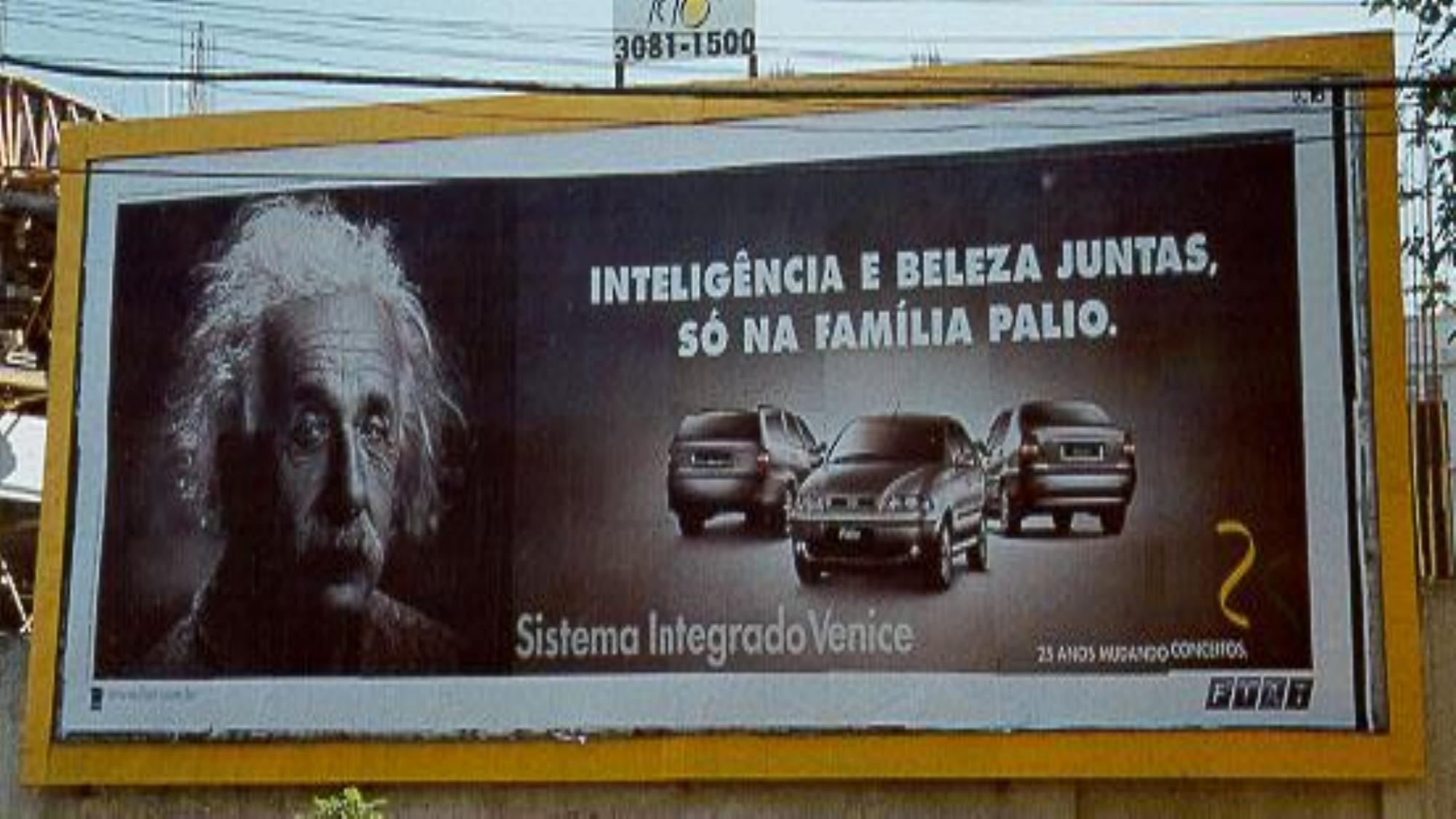 Slide: anúncio com referência a Einstein