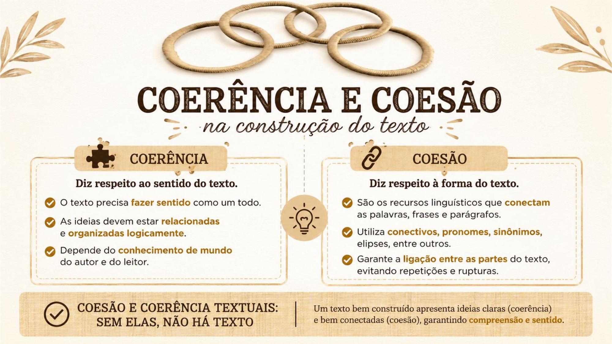 Slide: Coerência e Coesão na construção do texto